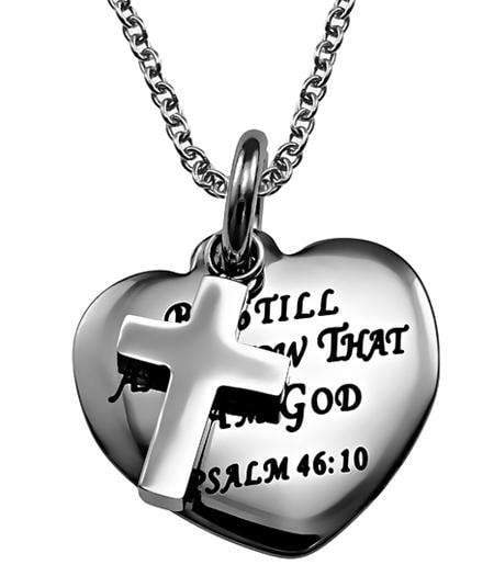 Women's Be Still And Know Sweetheart Cross Necklace - Image 2