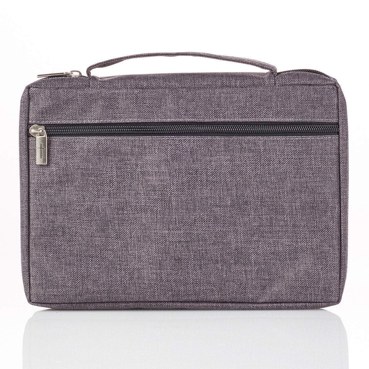 Gray Canvas Bible Cover With Fish - Image 2