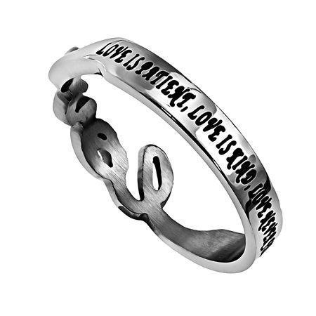 Women's Hand Writing Ring Love - Image 2