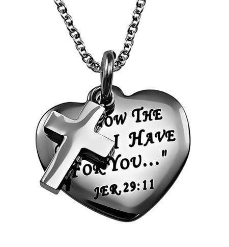 Women's I Know The Plans Sweetheart Cross Necklace - Image 2