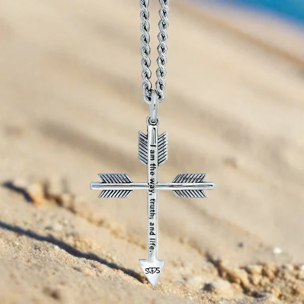 John 14:6 Arrow Cross Necklace