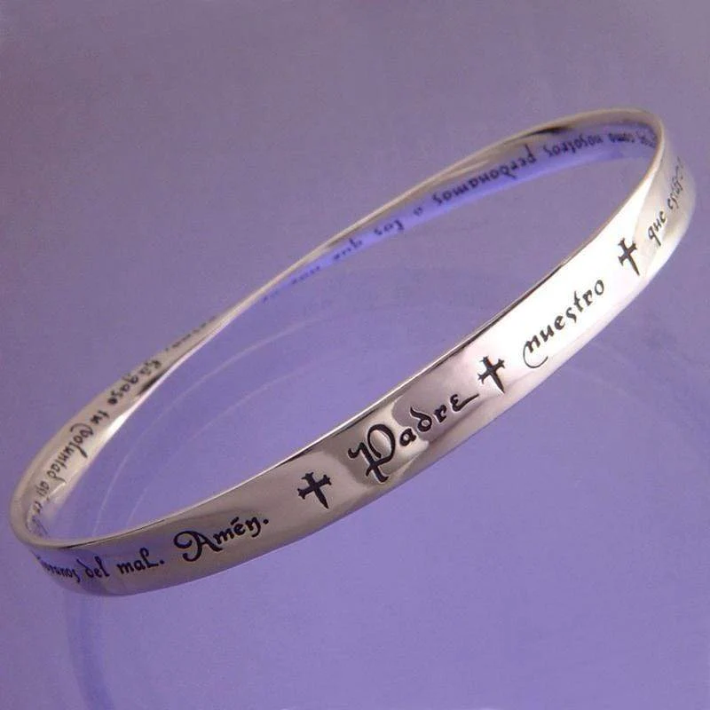 Lord's Prayer Sterling Silver Bracelet Spanish