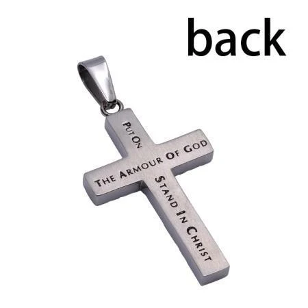 Men's Armor Of God Diamond Back Cross Necklace - Ephesians 6:11 - Image 2