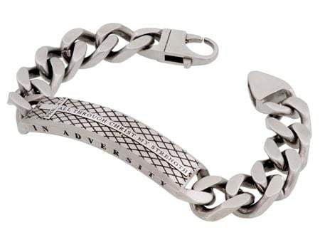 Men's Diamond Back Cross Bracelet Christ My Strength - Phil. 4:13
