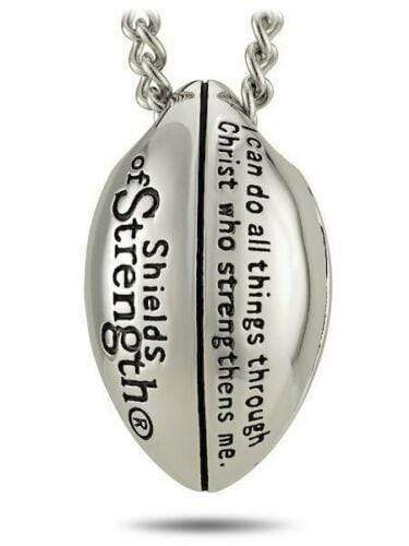 Men's Philippians 4:13 Stainless Steel Football Necklace - Image 2