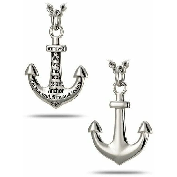 Men's Stainless Steel Anchor For The Soul Necklace - Image 3