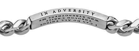 Men's Stainless Steel Cross Bracelet His Strength - Phil. 4:13 - Image 2