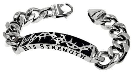 Men's Stainless Steel Crown of Thorns Bracelet Philippians 4:13