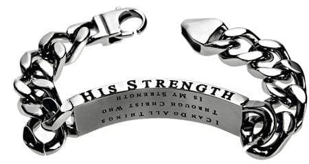 Men's Stainless Steel Crown of Thorns Bracelet Philippians 4:13 - Image 2