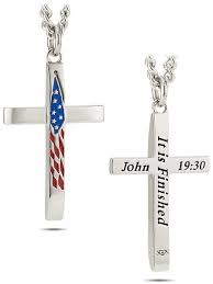 Men's Stainless Steel Flag Cross Necklace - Image 3