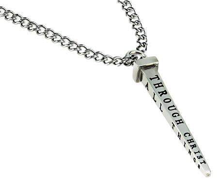 Men's Stainless Steel Nail Necklace - Philippians 4:13 - Image 3