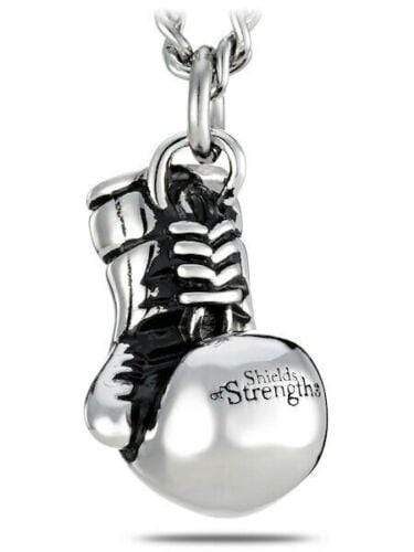 Men's Stainless Steel Philippians 4:13 Boxing Glove Necklace - Image 2