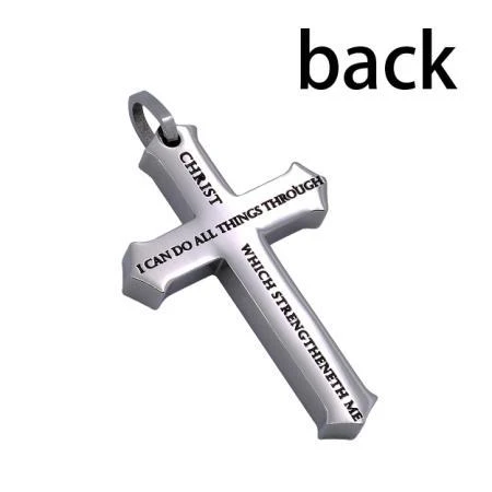 Men's Stainless Steel Philippians 4:13 Crown Of Thorns Necklace - Image 2