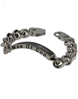 Men's Stainless Steel Shield Cross Bracelet Man Of God