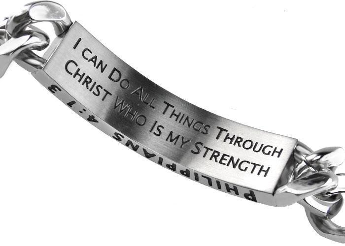 Philippians 4:13 Shield Cross Bracelet - Image 3