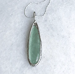Roman Glass Pear Drop Necklace - Image 2