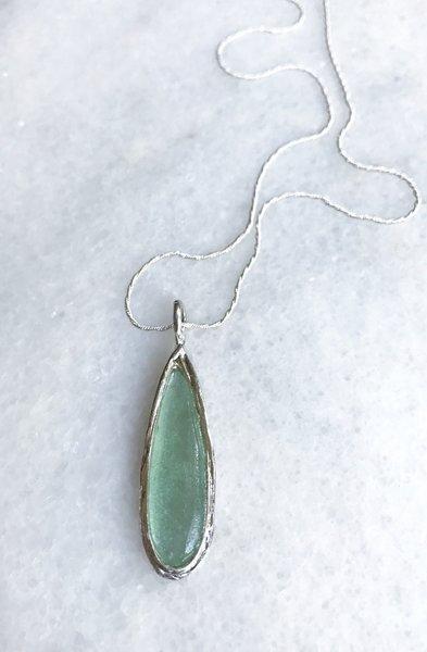 Roman Glass Pear Drop Necklace - Image 3