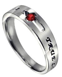 Solitaire True Love Waits Purity Ring January Garnet