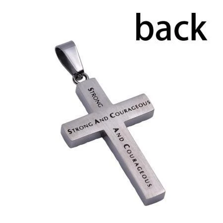 Strong And Courageous Diamond Back Cross Necklace - Image 2