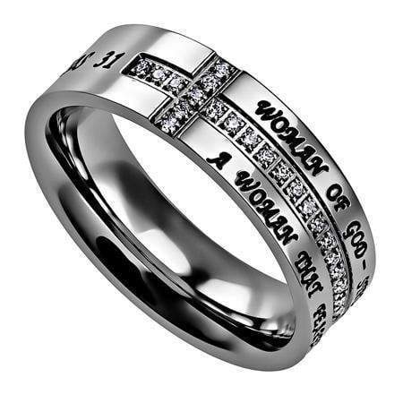 Woman Of God Crescent Cross Ring