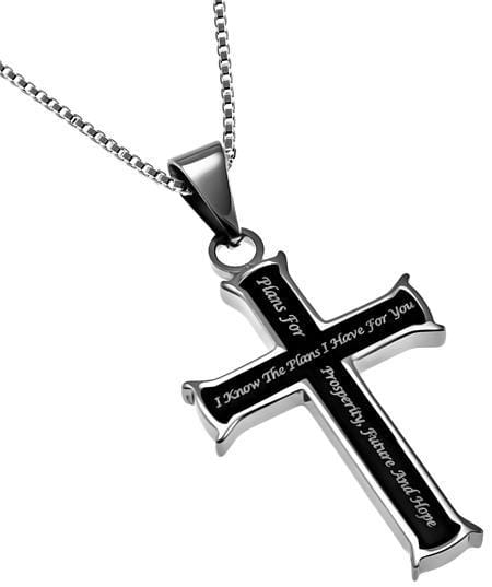 Women's Black Cross Necklace I Know