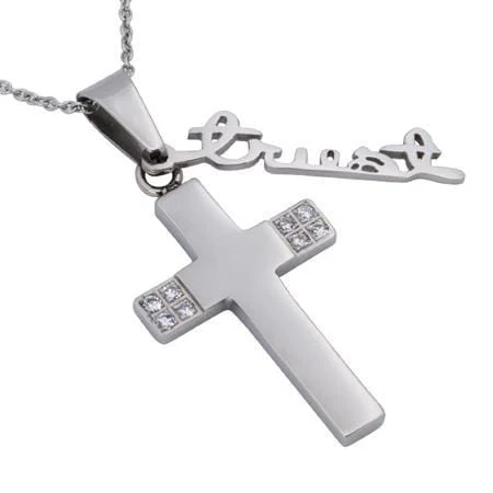 Women's CZ Necklace Trust Proverbs 3:5