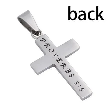 Women's CZ Necklace Trust Proverbs 3:5 - Image 2