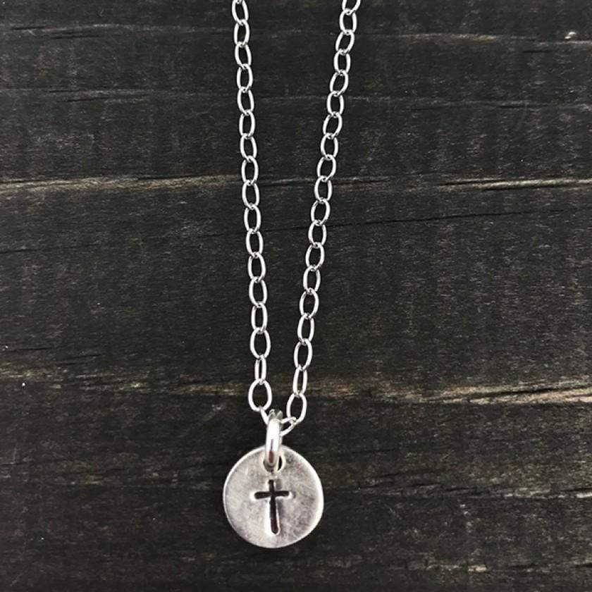 Women's Dainty Circle Cross Necklace