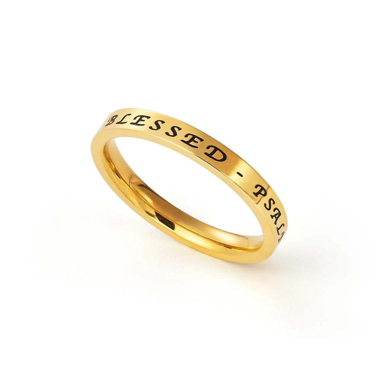 Women's Gold Tone Blessed Ring - Psalms 34:8 - Image 2