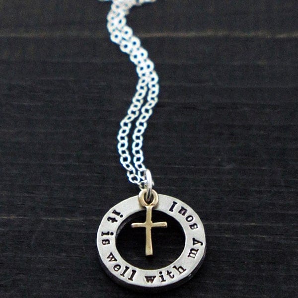 Women's It Is Well With My Soul Cross Necklace