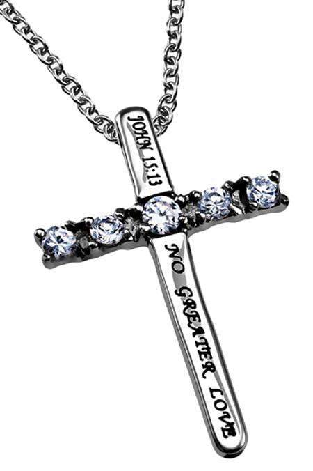 Women's No Greater Love Cross Necklace - John 15:13