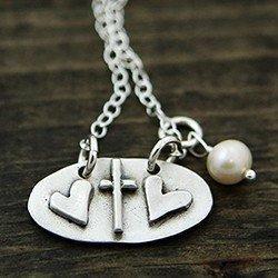 Women's Saved By Grace Double-Sided Cross Necklace