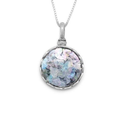 Women's Small Round Ancient Roman Glass Necklace